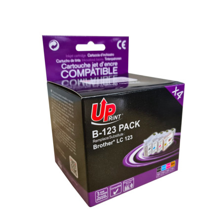 UPRINT PACK 4 CARTOUCHES COMPATIBLE BROTHER LC123-REMPLACE LC121/LC123