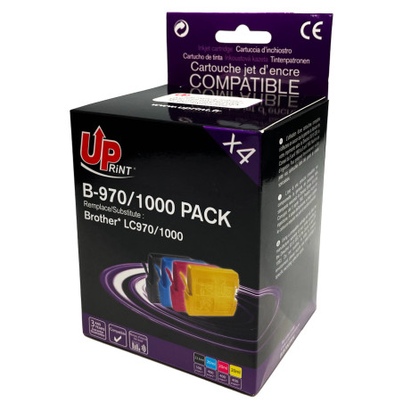 UPRINT PACK 4 CARTOUCHES COMPATIBLE BROTHER LC970/LC1000 N/C/M/J