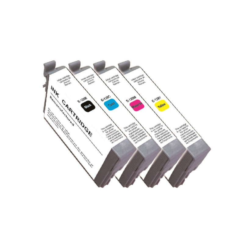 UPRINT PACK 4 CARTOUCHES REMANUFACTUREES EPSON T1285-REMPLACE C13T1285