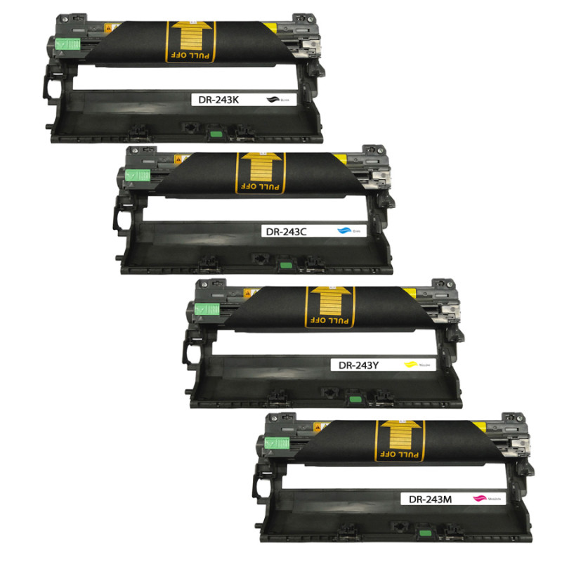 PACK 4 TAMBOURS COMPATIBLE BROTHER DR243CL-REMPLACE DR243 N/C/M/J
