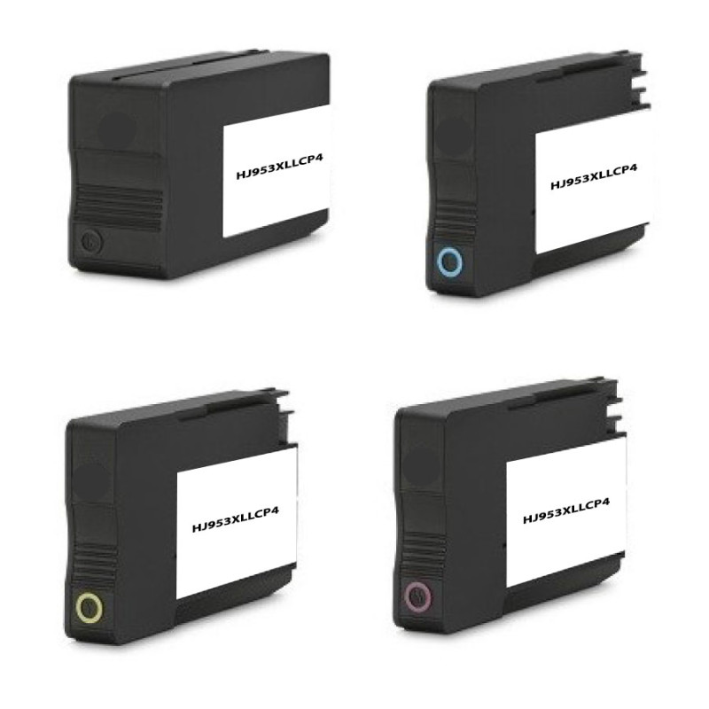 PACK 4 CARTOUCHES COMPATIBLE HP N°953XL-REMPLACE 3HZ52AS N/C/M/J