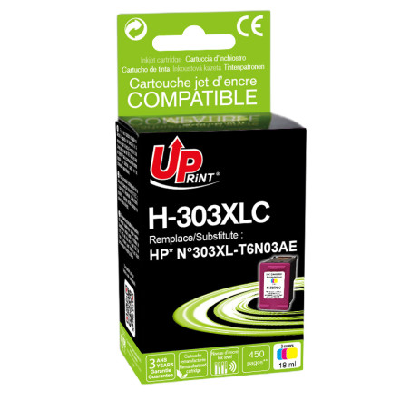 UPRINT CARTOUCHE REMANUFACTUREE HP N°303XL-REMPLACE T6N03AE COULEUR