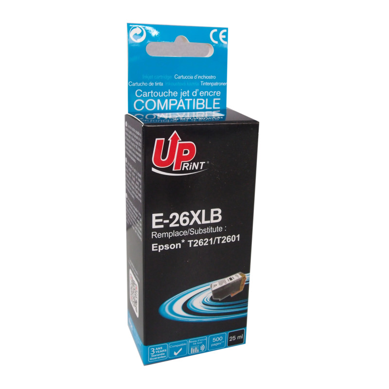 UPRINT CARTOUCHE COMPATIBLE EPSON 26XL-REMPLACE C13T26214012 NOIR