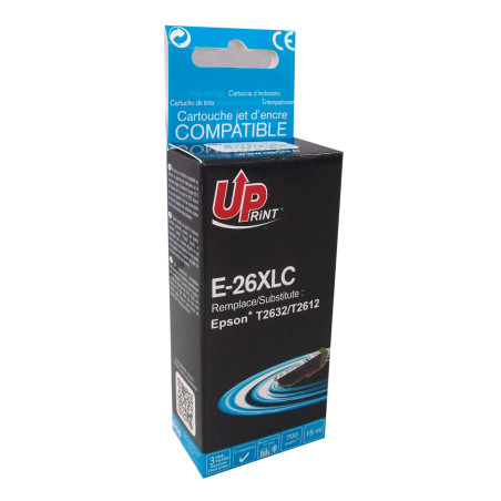 UPRINT CARTOUCHE COMPATIBLE EPSON 26XL-REMPLACE C13T26324012 CYAN