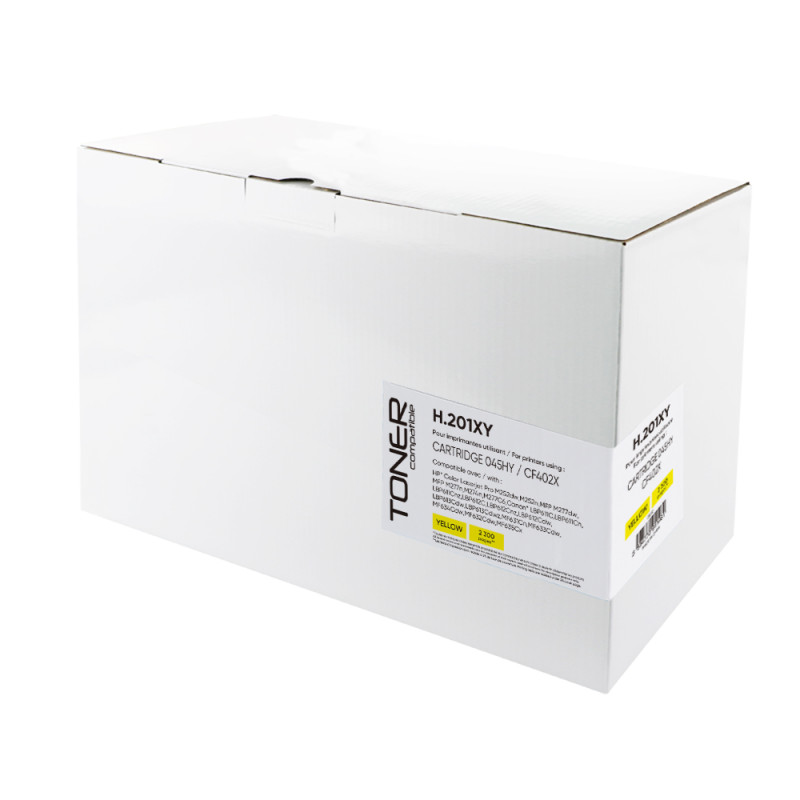 TONER COMPATIBLE HP/CANON 201X SANS NIVEAU-REMPLACE 045H/CF402X JAUNE