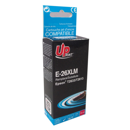 UPRINT CARTOUCHE COMPATIBLE EPSON 26XL-REMPLACE C13T26334012 MAGENTA