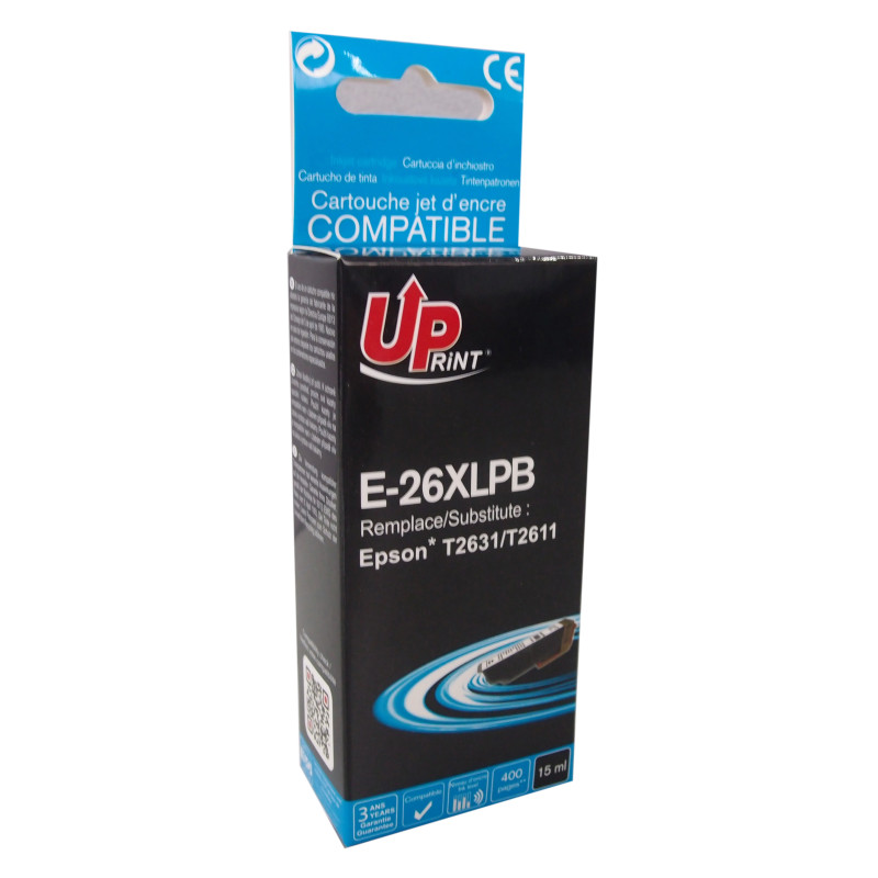 UPRINT CARTOUCHE COMPATIBLE EPSON 26XL-REMPLACE C13T26314012 PHOTO BLA