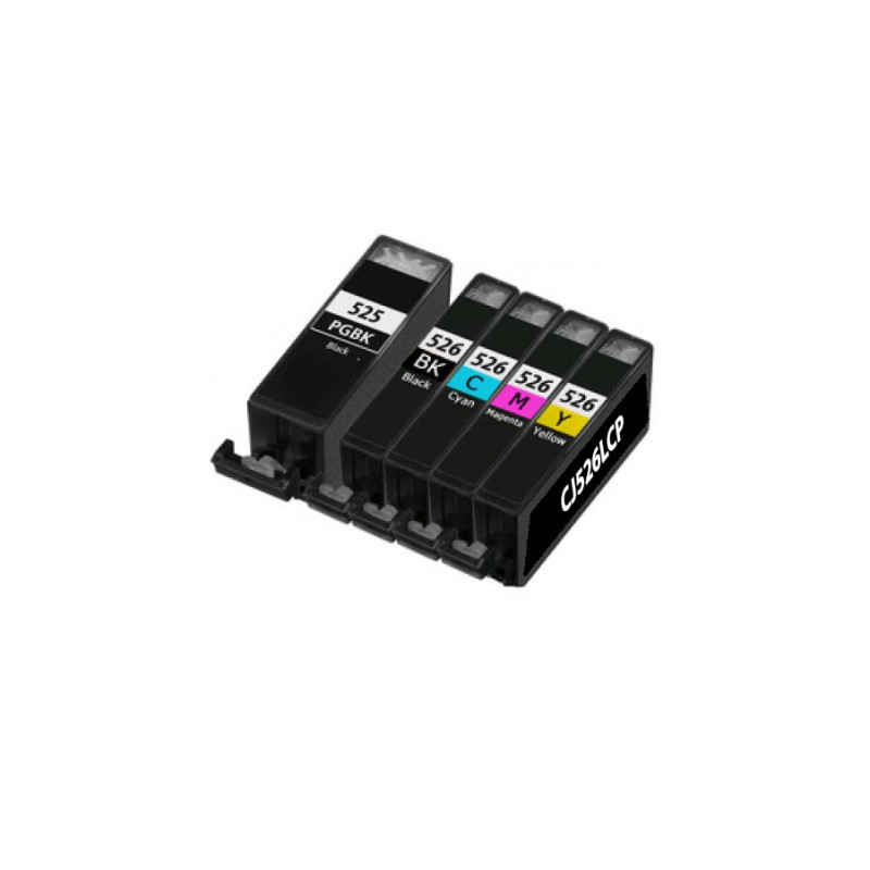 PACK 5 CARTOUCHES COMPATIBLE CANON PGI525/CLI526-REMPLACE 4529B001/454