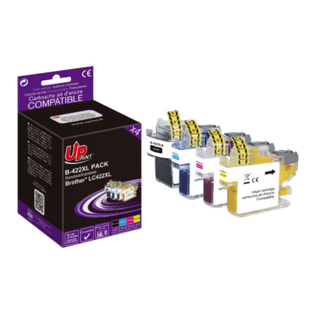 UPRINT PACK 4 CARTOUCHES COMPATIBLE BROTHER LC422XL N/C/M/J