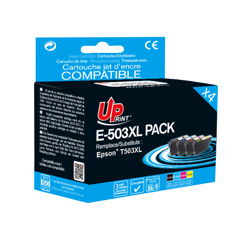 UPRINT PACK 4 CARTOUCHES COMPATIBLE EPSON 503XL-REMPLACE C13T09R64010