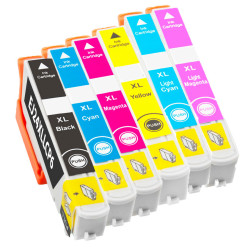 PACK 6 CARTOUCHES COMPATIBLE EPSON 24XL-REMPLACE C13T24384011 N/C/M/J/
