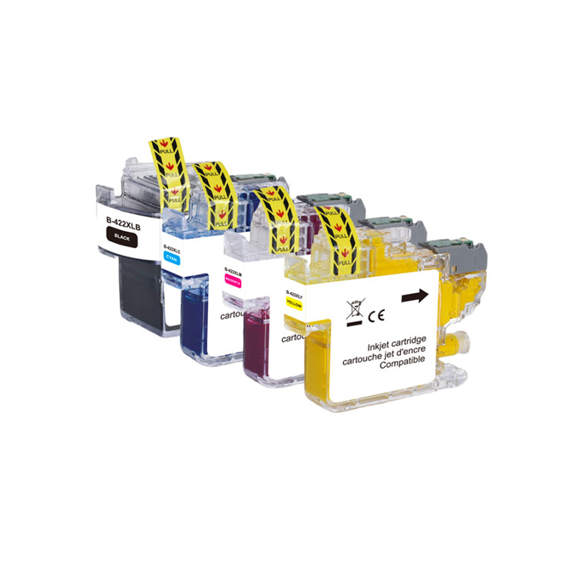 PACK 4 CARTOUCHES COMPATIBLE BROTHER LC422XL N/C/M/J