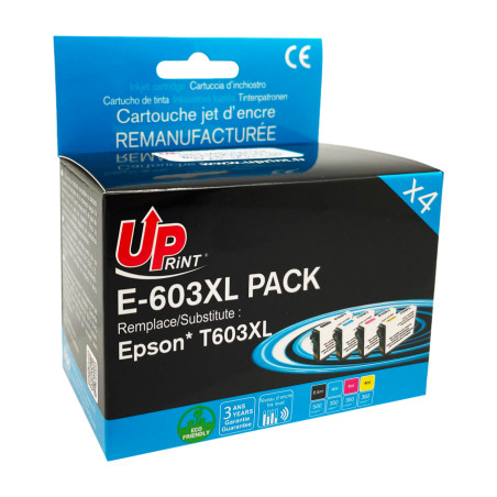 UPRINT PACK 4 CARTOUCHES REMANUFACTUREES EPSON 603XL-REMPLACE C13T03A6
