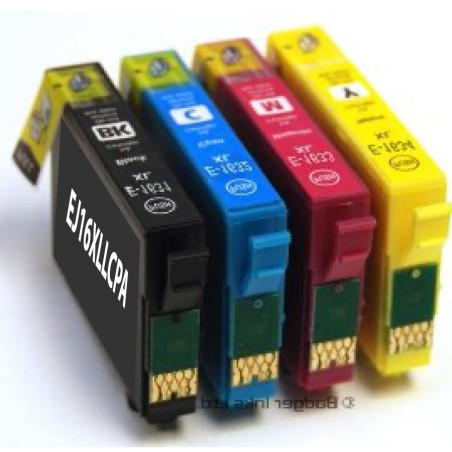 PACK 4 CARTOUCHES COMPATIBLE EPSON 16XL-REMPLACE C13T16364011 N/C/M/J