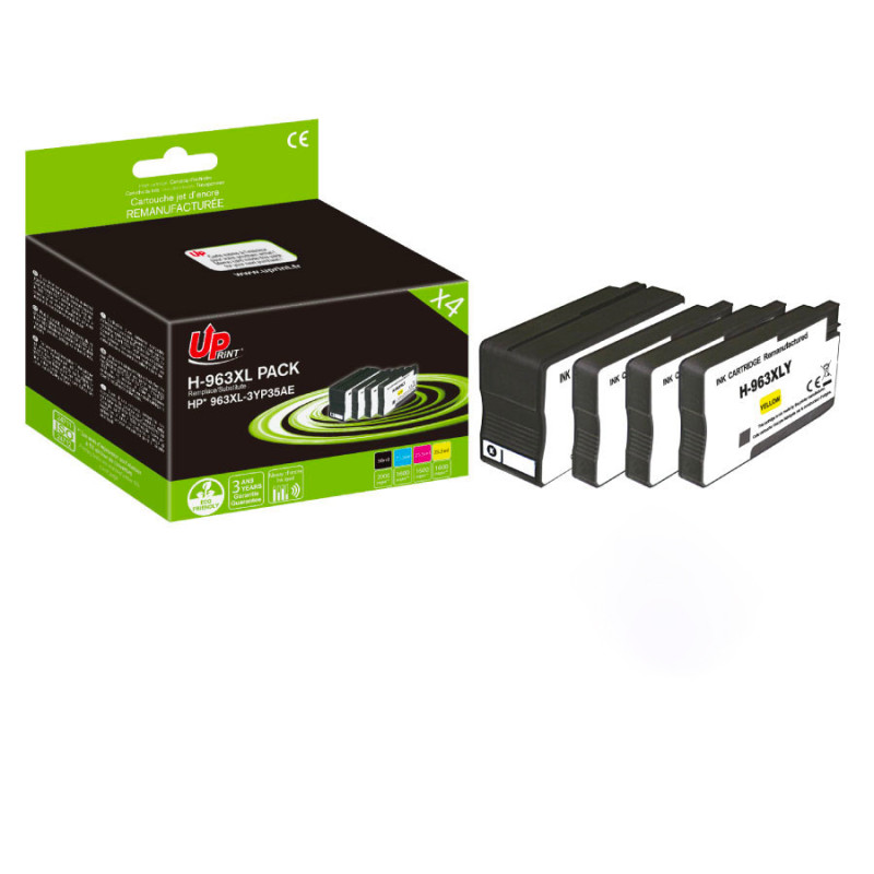 UPRINT PACK 4 CARTOUCHES REMANUFACTUREES HP 963XL NEW GENERATION-REMPL