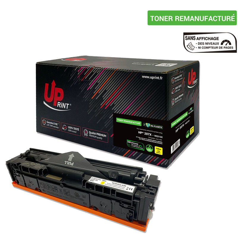 UPRINT TONER REMANUFACTURE HP 207X PUCE ORIGINE SANS NIVEAU-REMPLACE W