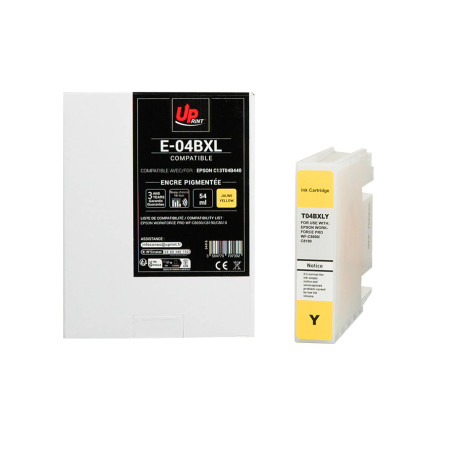 UPRINT CARTOUCHE COMPATIBLE EPSON T04BXL-REMPLACE C13T04B440 JAUNE