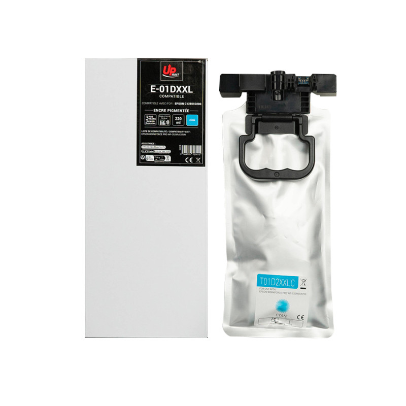 UPRINT CARTOUCHE COMPATIBLE EPSON T01D2XXL-REMPLACE C13T01D200 CYAN