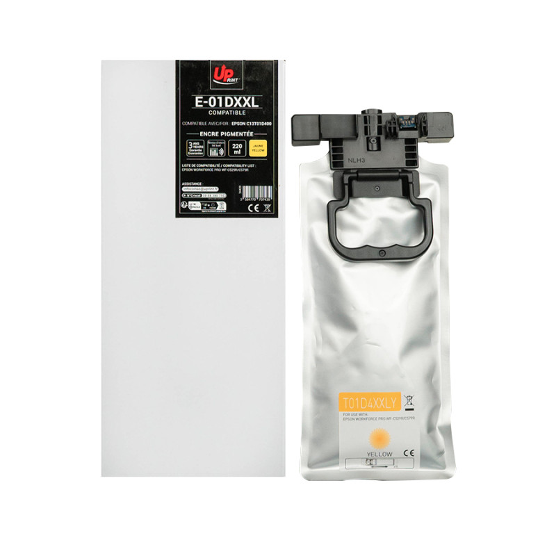 UPRINT CARTOUCHE COMPATIBLE EPSON T01D4XXL-REMPLACE C13T01D400 JAUNE