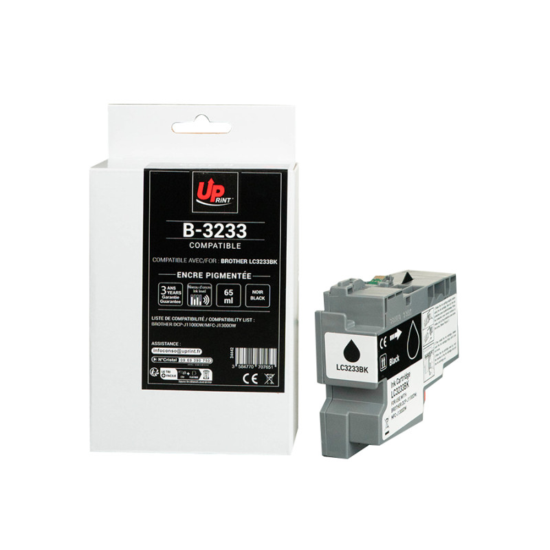 UPRINT CARTOUCHE COMPATIBLE BROTHER LC3233BK NOIR