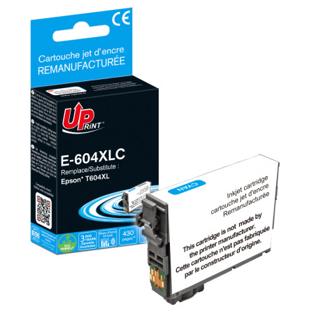 UPRINT CARTOUCHE REMANUFACTUREE EPSON 604XL-REMPLACE C13T10H24010 CYAN