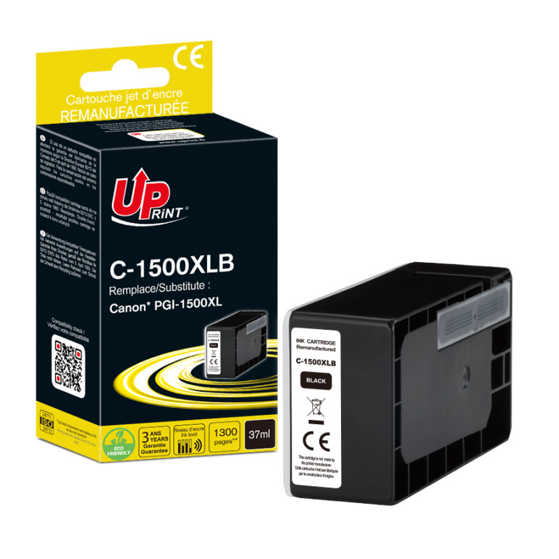 UPRINT CARTOUCHE REMANUFACTUREE CANON PGI-1500XL NOIR