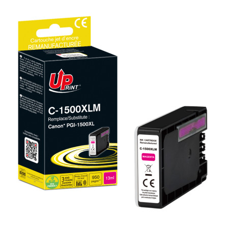 UPRINT CARTOUCHE REMANUFACTUREE CANON PGI-1500XL MAGENTA