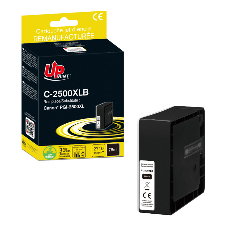 UPRINT CARTOUCHE REMANUFACTUREE CANON PGI-2500XL NOIR