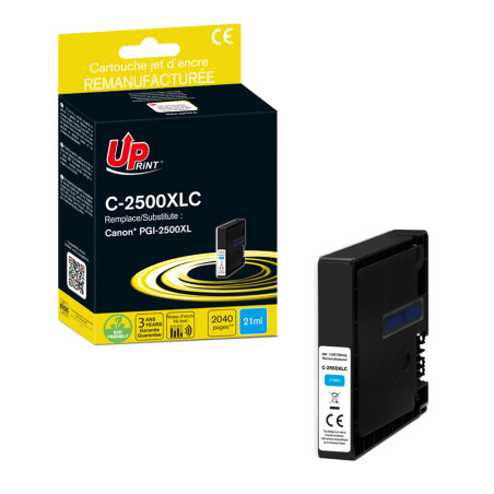 UPRINT CARTOUCHE REMANUFACTUREE CANON PGI-2500XL CYAN