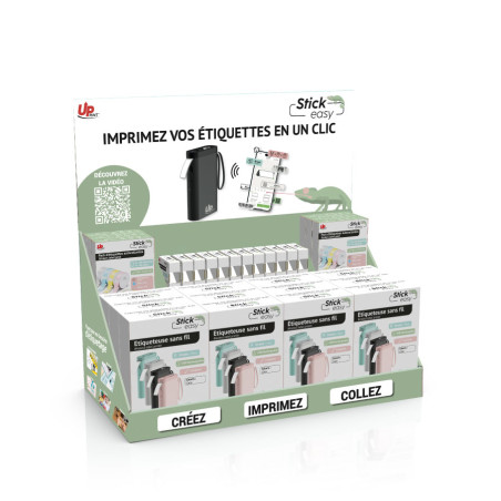 BOX PRET A VENDRE STICK EASY- 12 IMPRIMANTES + 18 PACKS DE ROULEAUX