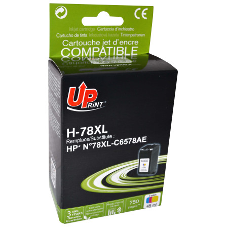 UPRINT CARTOUCHE REMANUFACTUREE HP N°78XL-REMPLACE C6578AE COULEUR