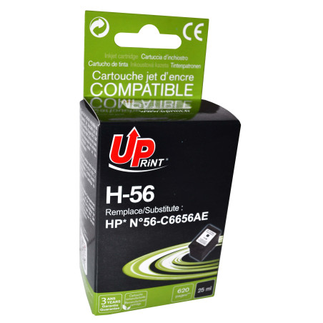 UPRINT CARTOUCHE REMANUFACTUREE HP N°56-REMPLACE C6656AE NOIR