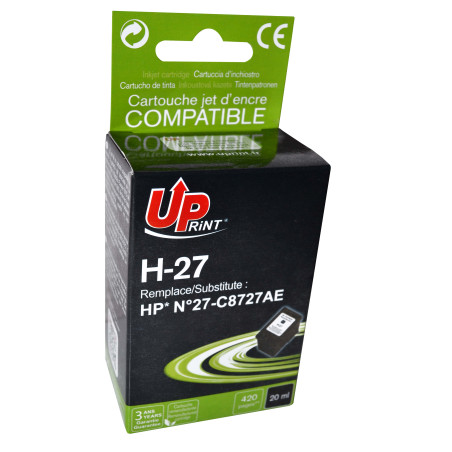 UPRINT CARTOUCHE REMANUFACTUREE HP N°27-REMPLACE C8727 NOIR