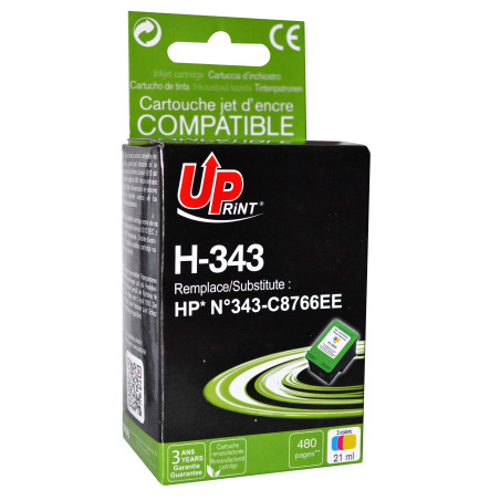 UPRINT CARTOUCHE REMANUFACTUREE HP N°343-REMPLACE C8766EE COULEUR