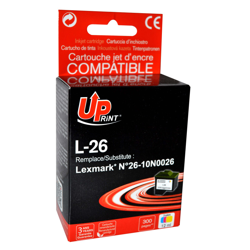 UPrint L-26 CL CARTOUCHE COMPATIBLE AVEC LEXMARK N°26 - 10N0026