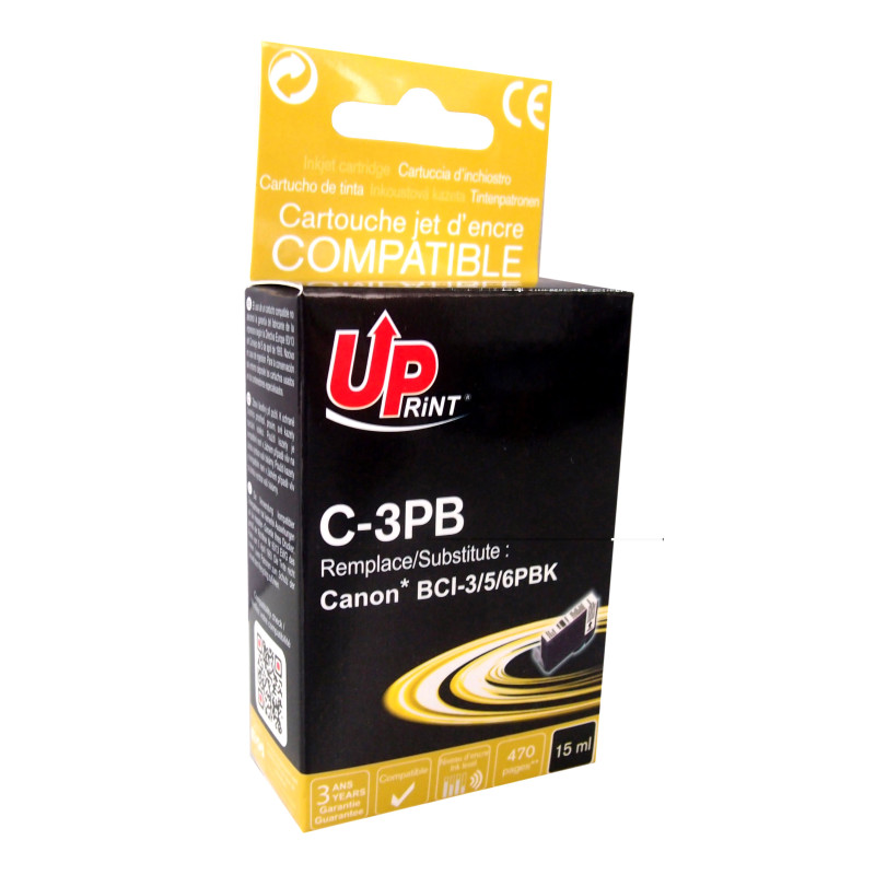 UPrint C-3PB PBK CARTOUCHE COMPATIBLE AVEC CANON BCI-3 BCI-6