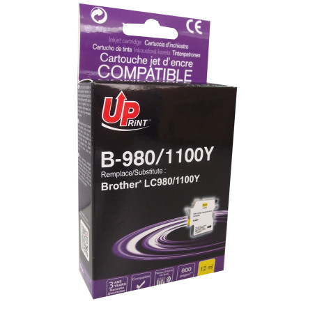 UPRINT CARTOUCHE COMPATIBLE BROTHER LC980/LC1100 JAUNE