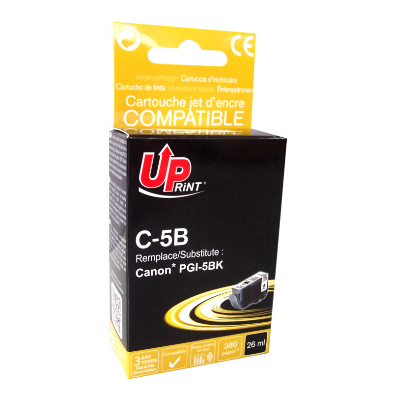 UPRINT CARTOUCHE COMPATIBLE CANON PGI5-REMPLACE 0628B001 NOIR