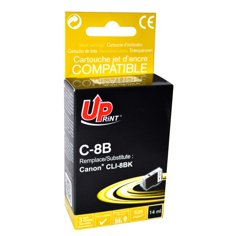 UPRINT CARTOUCHE COMPATIBLE CANON CLI8-REMPLACE 0620B001 NOIR
