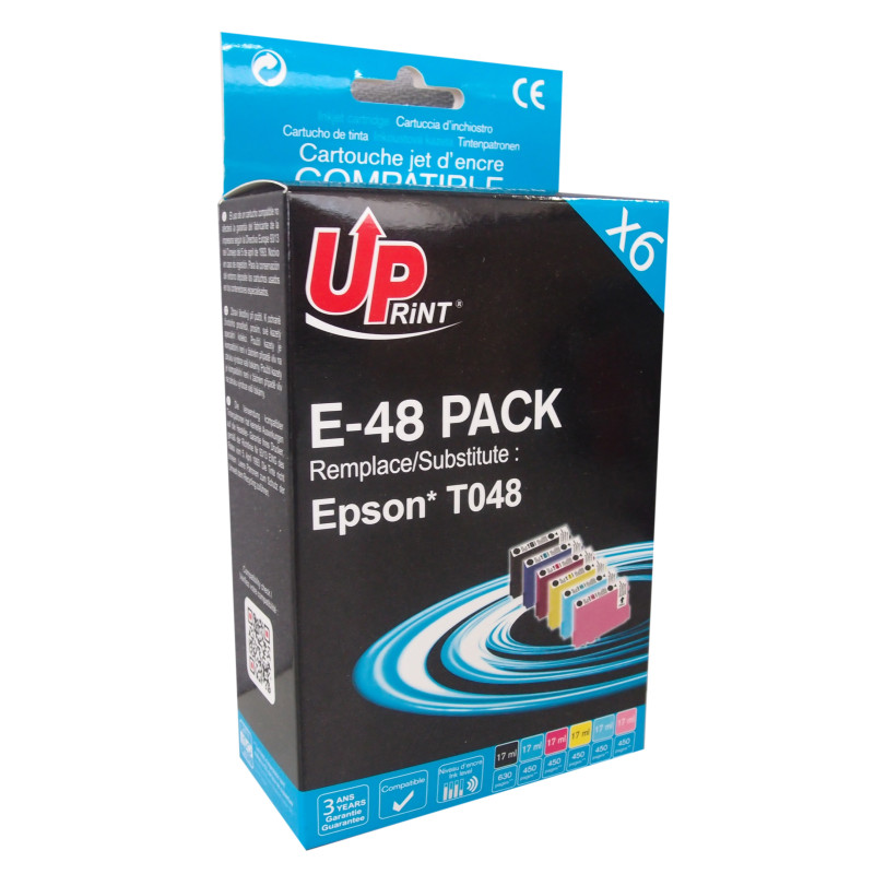 UPRINT PACK 6 CARTOUCHES COMPATIBLE EPSON T0487-REMPLACE C13T04874020