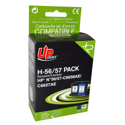 UPRINT PACK 2 CARTOUCHES REMANUFACTUREES HP 56/57-REMPLACE C6657AE/C66