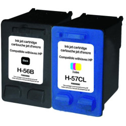 UPRINT PACK 2 CARTOUCHES REMANUFACTUREES HP 56/57-REMPLACE C6657AE/C66