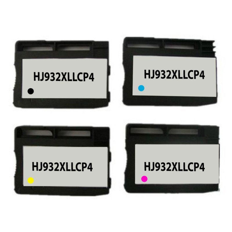 PACK 4 CARTOUCHES COMPATIBLE HP N°932/933XL-REMPLACE C2P42AE N/C/M/J