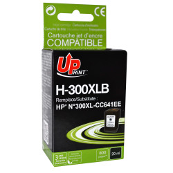 UPRINT CARTOUCHE REMANUFACTUREE HP N°300XL-REMPLACE CC641EE NOIR