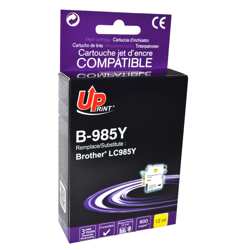 UPRINT CARTOUCHE COMPATIBLE BROTHER LC985 JAUNE
