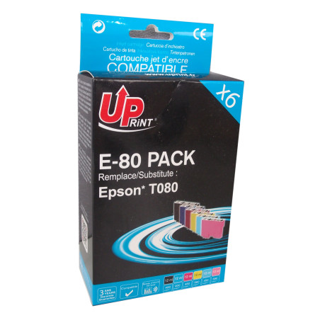 UPRINT PACK 6 CARTOUCHES COMPATIBLE EPSON T0807-REMPLACE C13T08064011