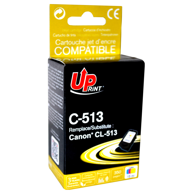 UPRINT CARTOUCHE REMANUFACTUREE CANON CL513-REMPLACE 2971B009 COULEUR