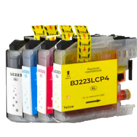 PACK 4 CARTOUCHES COMPATIBLE BROTHER LC223 N/C/M/J