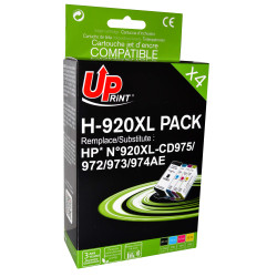 UPRINT PACK 4 CARTOUCHES REMANUFACTUREES HP 920XL-REMPLACE CD975/972/9