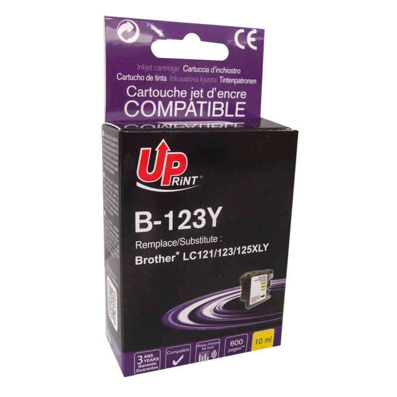 UPRINT CARTOUCHE COMPATIBLE BROTHER LC123 JAUNE